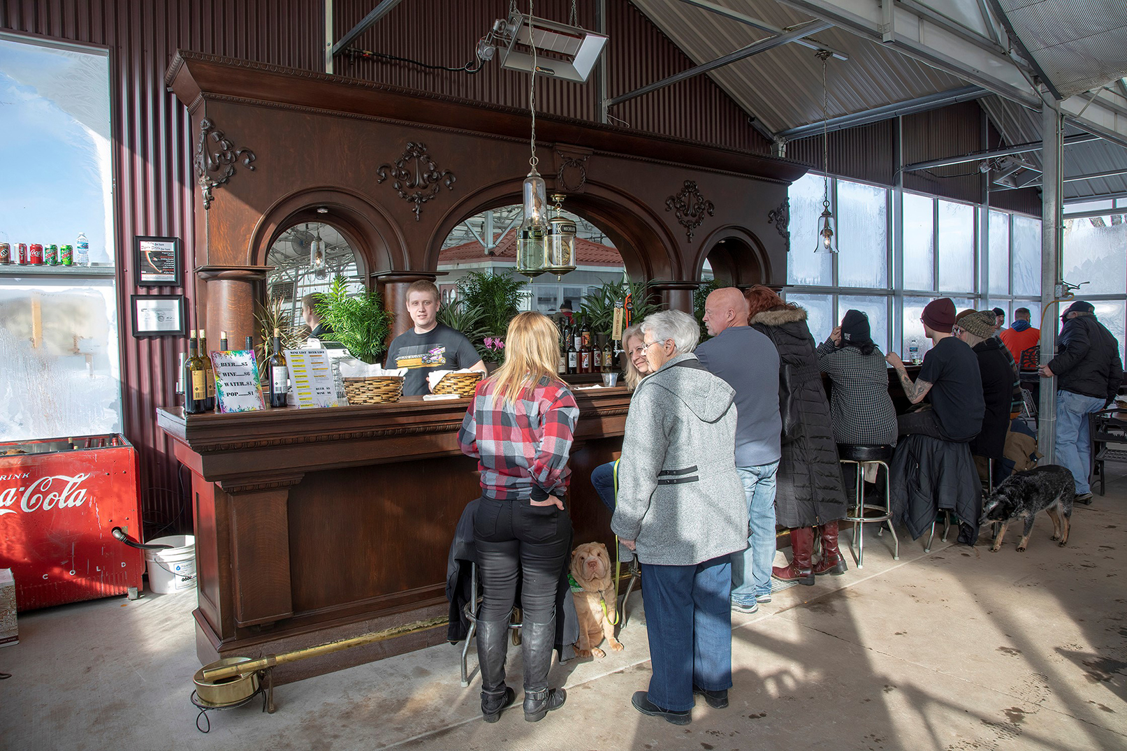 Folks enjoying a beer at the Garden Bar