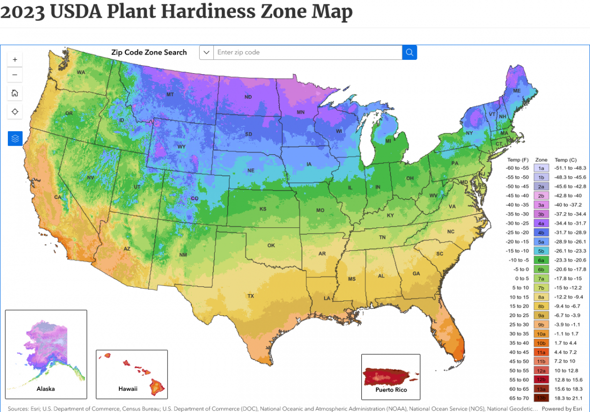 2023 USDA Plant Hardiness Zone Map